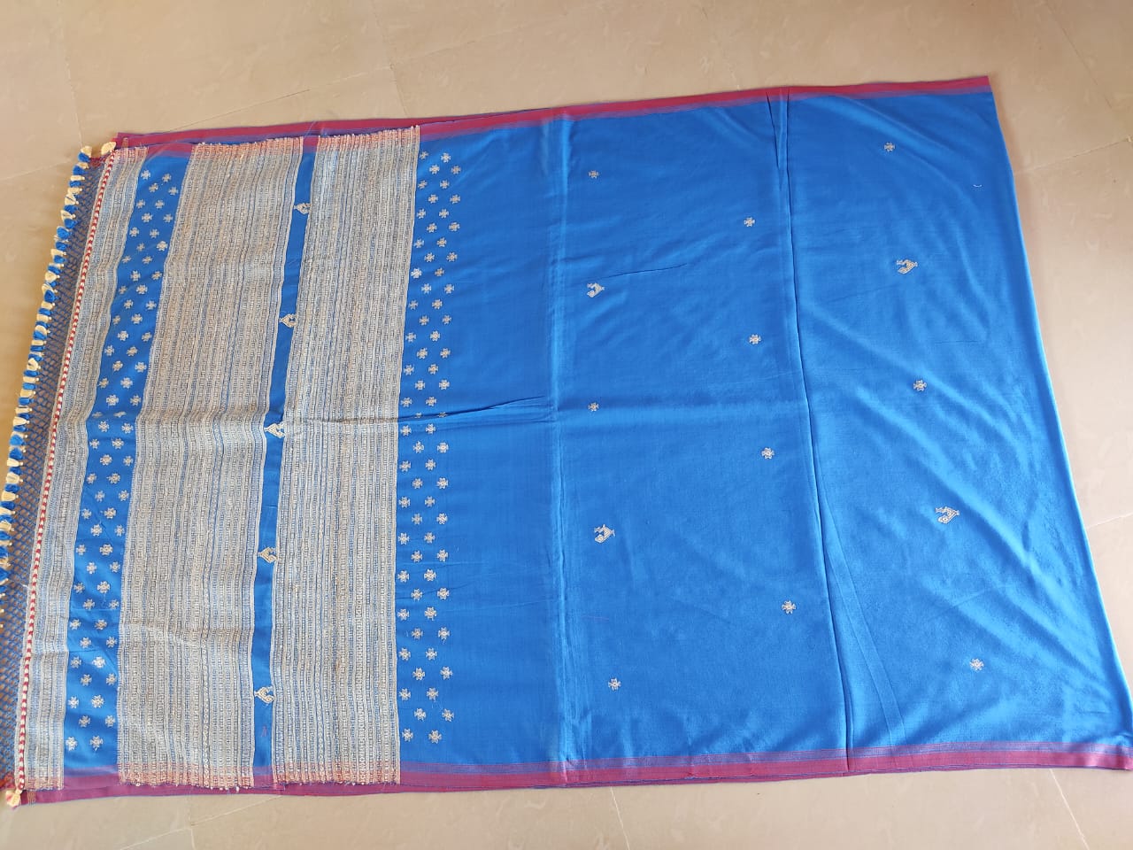Handwoven Extra Weft Tasar Silk & Cotton Saree